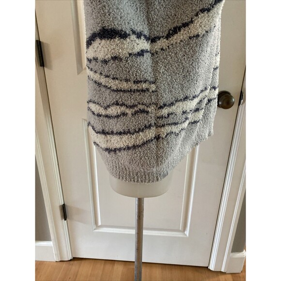 Barefoot Dreams CozyChic Hi-Low Pullover Blue/Cream Sweater -Size L - Picture 7 of 16